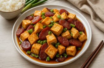 Китайский тофу с китайской колбасой 🍲🥢 — быстро, ароматно и очень домашне!