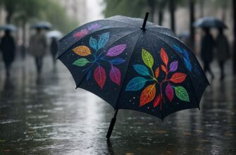 Зонт меняющий цвет при намокании ☔🎨 который раскрасил дождь