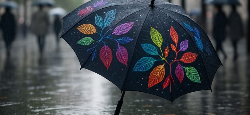 Зонт меняющий цвет при намокании ☔🎨 который раскрасил дождь